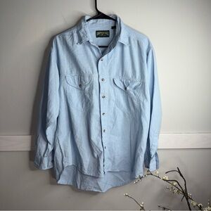 American Eagle Outfitters Vintage Light Blue Denim Casual Button Down Shirt